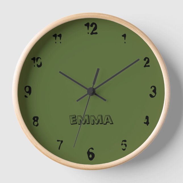 Horloge Elégant et chic Olive Green et Black Nom (Recto)