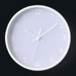 Horloge Élégant nombre blanc | Lavande Pastel Classique<br><div class="desc">Élégant nombre blanc | Horloge classique Pastel Lavender</div>