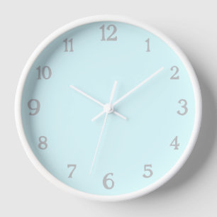 Horloge Élégant nombre de gris clair   Classique Pastel Cy