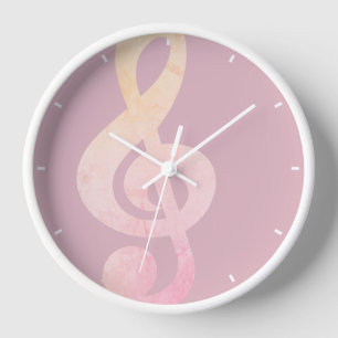 Horloge Elégant Rustique Rose Grunge Music Art
