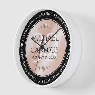 Horloge Elégante 30ème Mariage Pearl Anniversaire de céléb