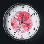 Horloge Elégante Aquarelle rose Floral élégant chic<br><div class="desc">Elégante aquarelle rose Floral élégant Chic Wall Horloge dispose d'une élégante aquarelle rose florale. Créé par Evco Studio www.zazzle.com/store/evcostudio</div>
