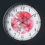 Horloge Elégante Aquarelle rose Floral élégant chic<br><div class="desc">Elégante aquarelle rose Floral élégant Chic Wall Horloge dispose d'une élégante aquarelle rose florale. Créé par Evco Studio www.zazzle.com/store/evcostudio</div>