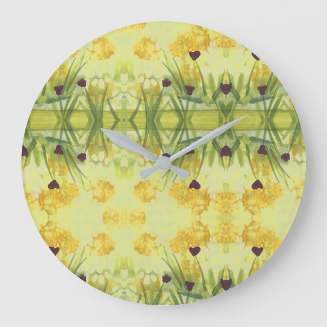 Horloge Élégante Aux Coeurs Violets (Recto)