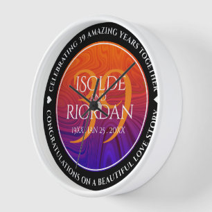 Horloge Élégante célébration du 39e anniversaire du Mariag