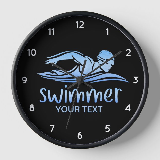Horloge Elégante piscine Bleu Blanc Eau (Recto)
