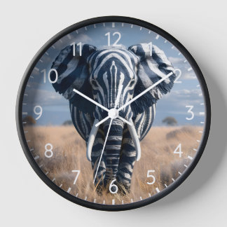 Horloge Elephant Dans Le déguisement Zèbre