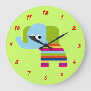 Horloge Eléphante mignonne pour la crèche ou la sa