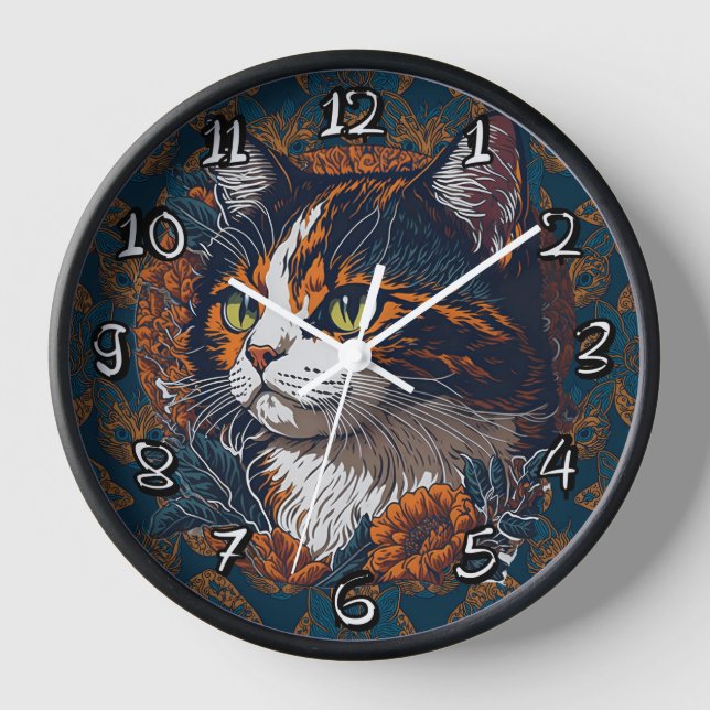 Horloge Élevage de chats - Calico Chat (Recto)