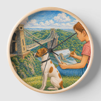 Horloge Ella et Bella dessinent le pont suspendu de Clifto