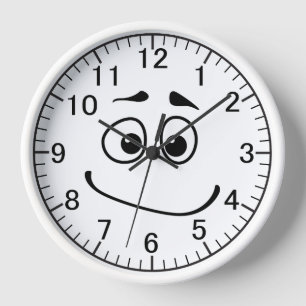 Horloge Emoji Visage Caractère Expression Dessin