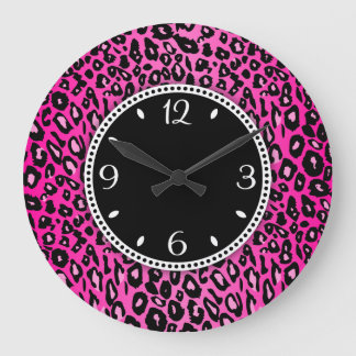 Horloge Empreinte de léopard rose