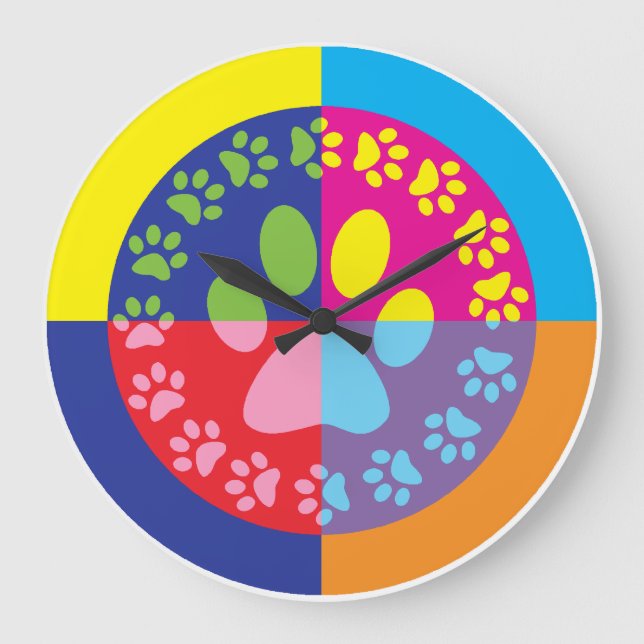 Horloge Empreinte de patte rétro (Recto)