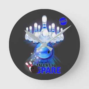 Horloge en Acrylique Bowling Talent to spare bleu