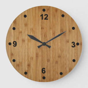 Horloge en bois en bambou rustique de regard