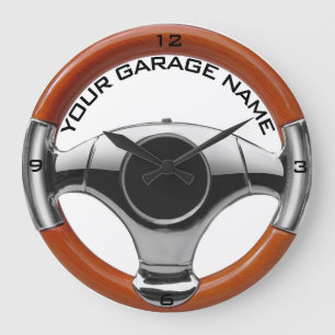 horloge en bois vintage de volant de regard de