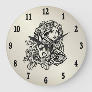 Horloge en or Vierge du zodiaque