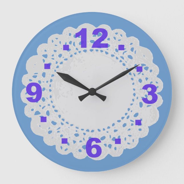 Horloge en Papier Dentelle Blanche (Recto)
