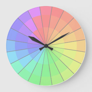 Horloge en pastel d'artistes de roue de couleur