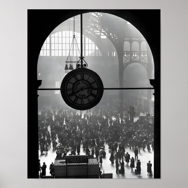 Horloge en Pennsylvanie Station. Affiche (Devant)