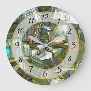 Horloge en pierre faux métal doré Gem