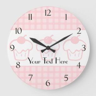 Horloge En vichy et cupcake avec chiffres