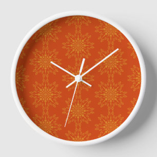 Horloge encadrée en bois de papaye mandala rétro