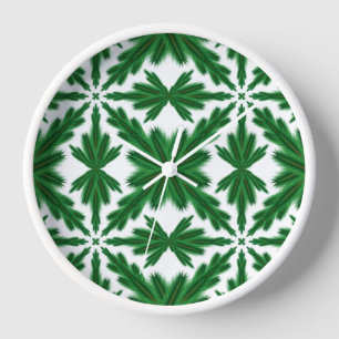 Horloge encadrée en bois de pin Mandala