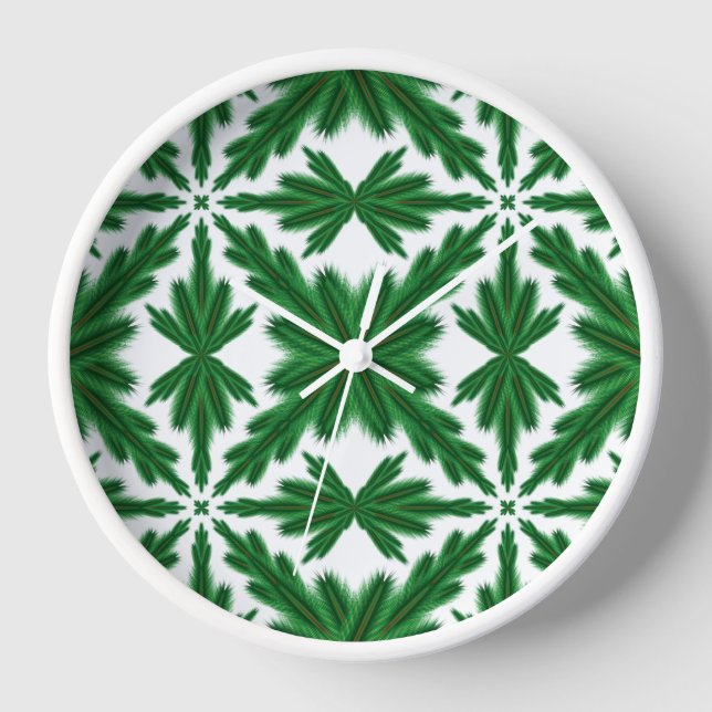 Horloge encadrée en bois de pin Mandala (Recto)
