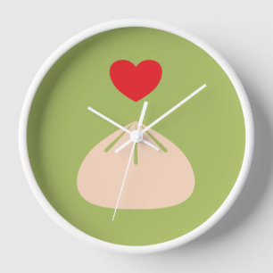 Horloge encadrée en bois Matcha Love Dumpling