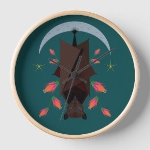 Horloge encadrée en bois Turquoise de Fox volant