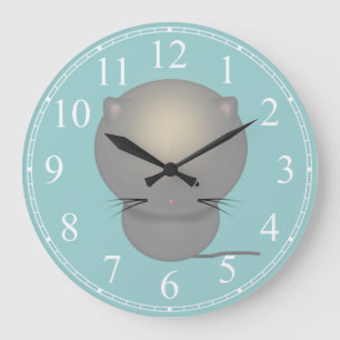 Horloge Enfants Chat Gris Mignon