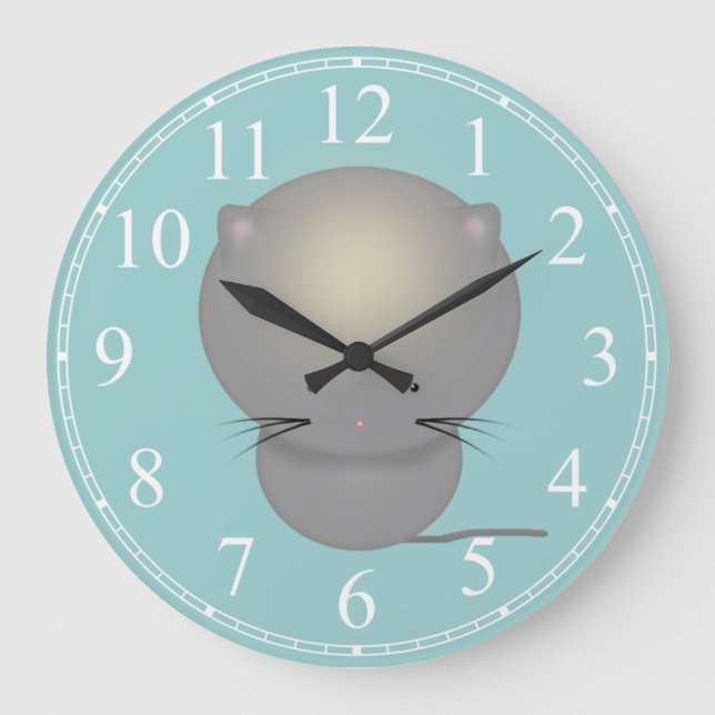 Horloge Enfants Chat Gris Mignon (Recto)