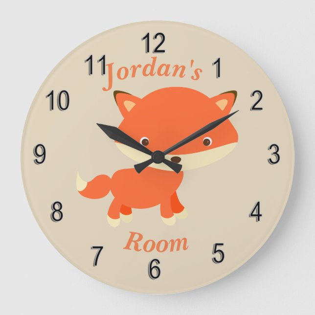 Horloge Enfants mignonne Baby Fox (Recto)