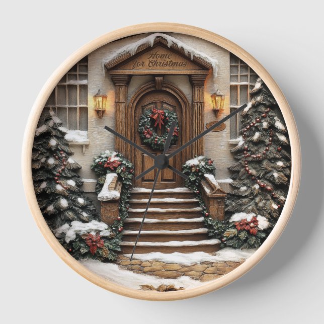 Horloge Entrée festive avec couronne. (Recto)