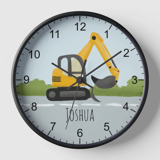 Horloge Entreprise bleue Boys Digger Excavator (Recto)