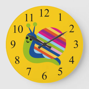 Horloge escargot pour enfants colorée