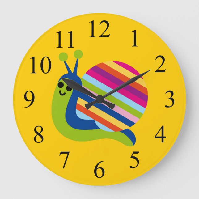 Horloge escargot pour enfants colorée (Recto)