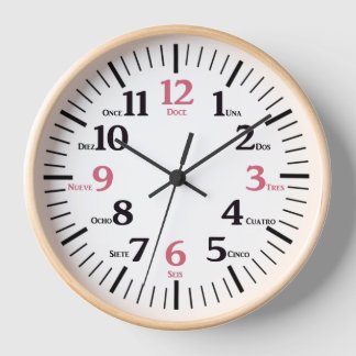 Horloge Espagnol El Reloj Tiempo Décor mural bois