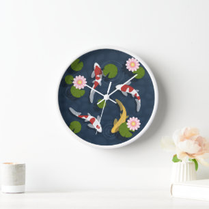 Horloge Étang japonais de poissons Koi