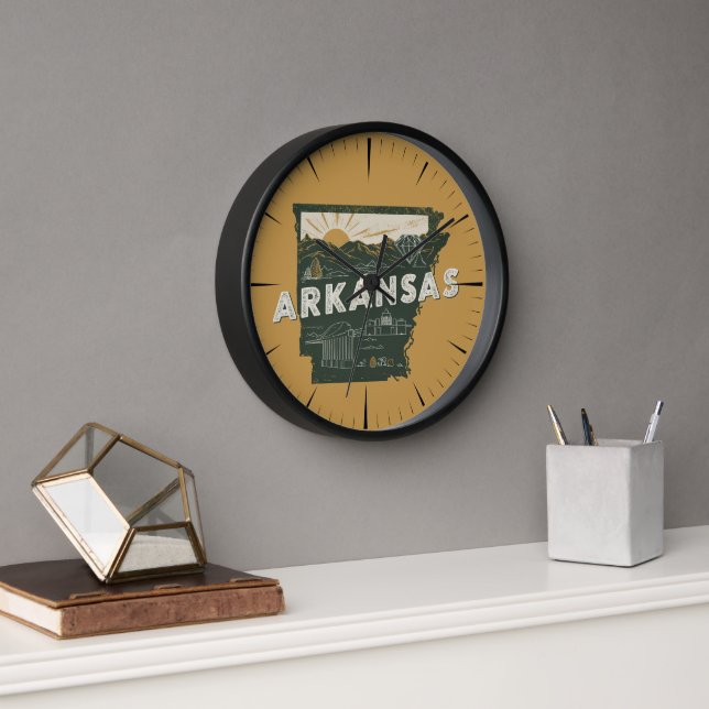 Horloge État de Retro Arkansas (Bureau)