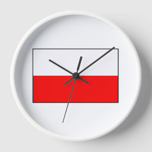 Horloge Étiquette murale du drapeau polonais