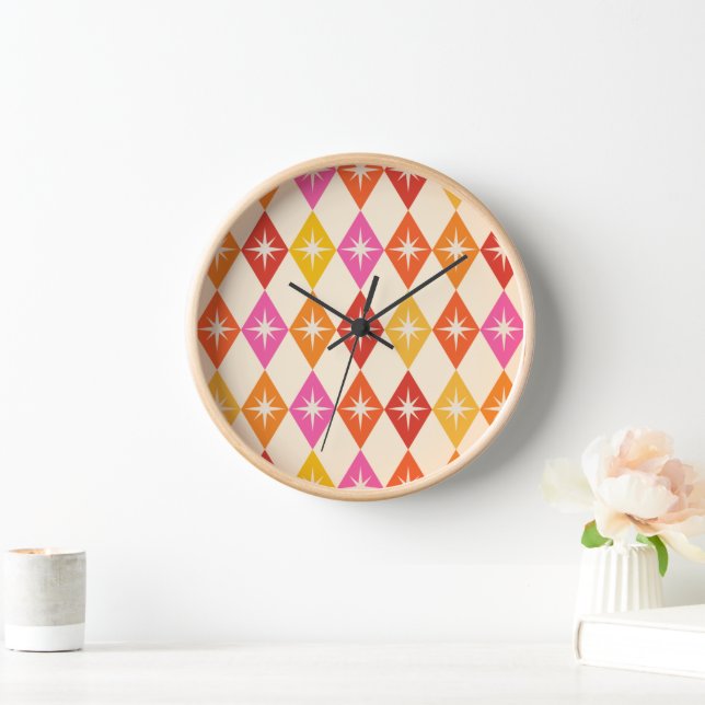 Horloge étoiles de style moderne milieu de siècle sur des  (Maison)
