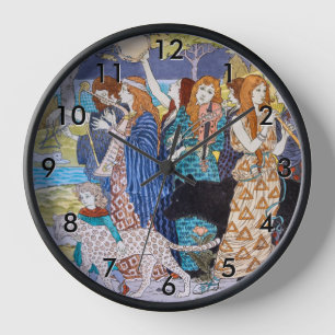 Horloge Eugene Grasset - Panneau décoratif Harmony