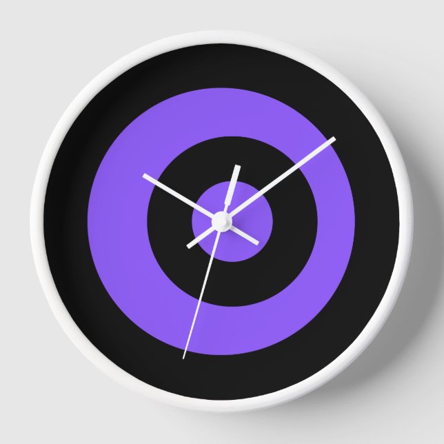 Horloge exclusive ronde noire violet Mur (Recto)