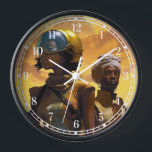 Horloge Explorateurs de planètes science-fiction Afrofutur<br><div class="desc">Imaginaire,  Sci-fi & Horror art by The Lunarium.</div>