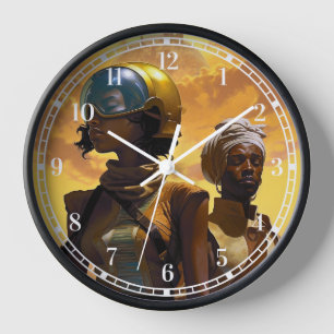 Horloge Explorateurs de planètes science-fiction Afrofutur