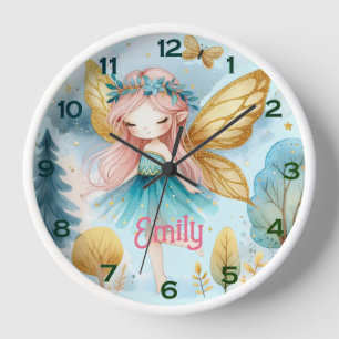 Horloge Fairy Birthday Turquoise Gold Rose Princess Fairyt