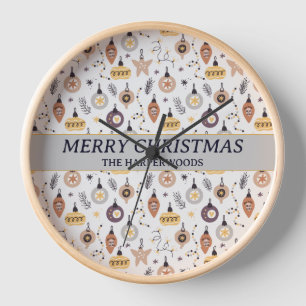Horloge Famille de Noël élégante et moderne