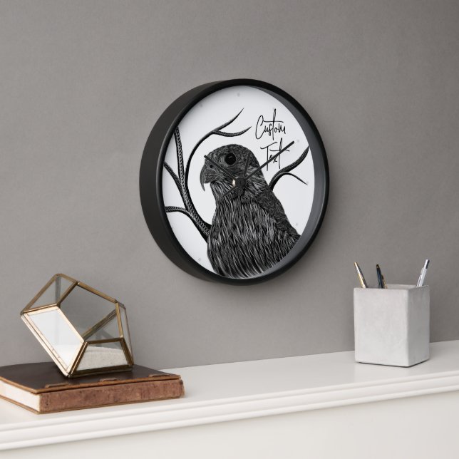 Horloge Faucon pèlerin dans les branches de l'arbre avec é (Bureau)